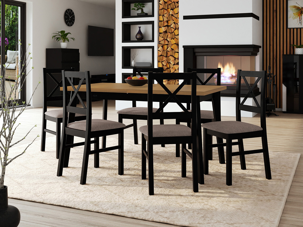 Dining set Victorville 317 (Black)