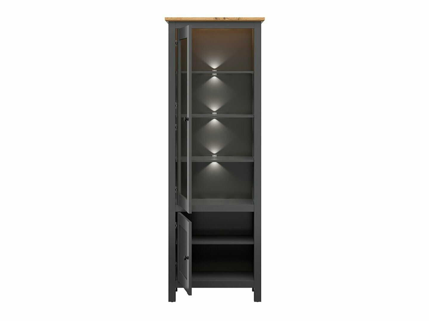 Bookcase Sordoro 113 (Graphite + Artisan oak)