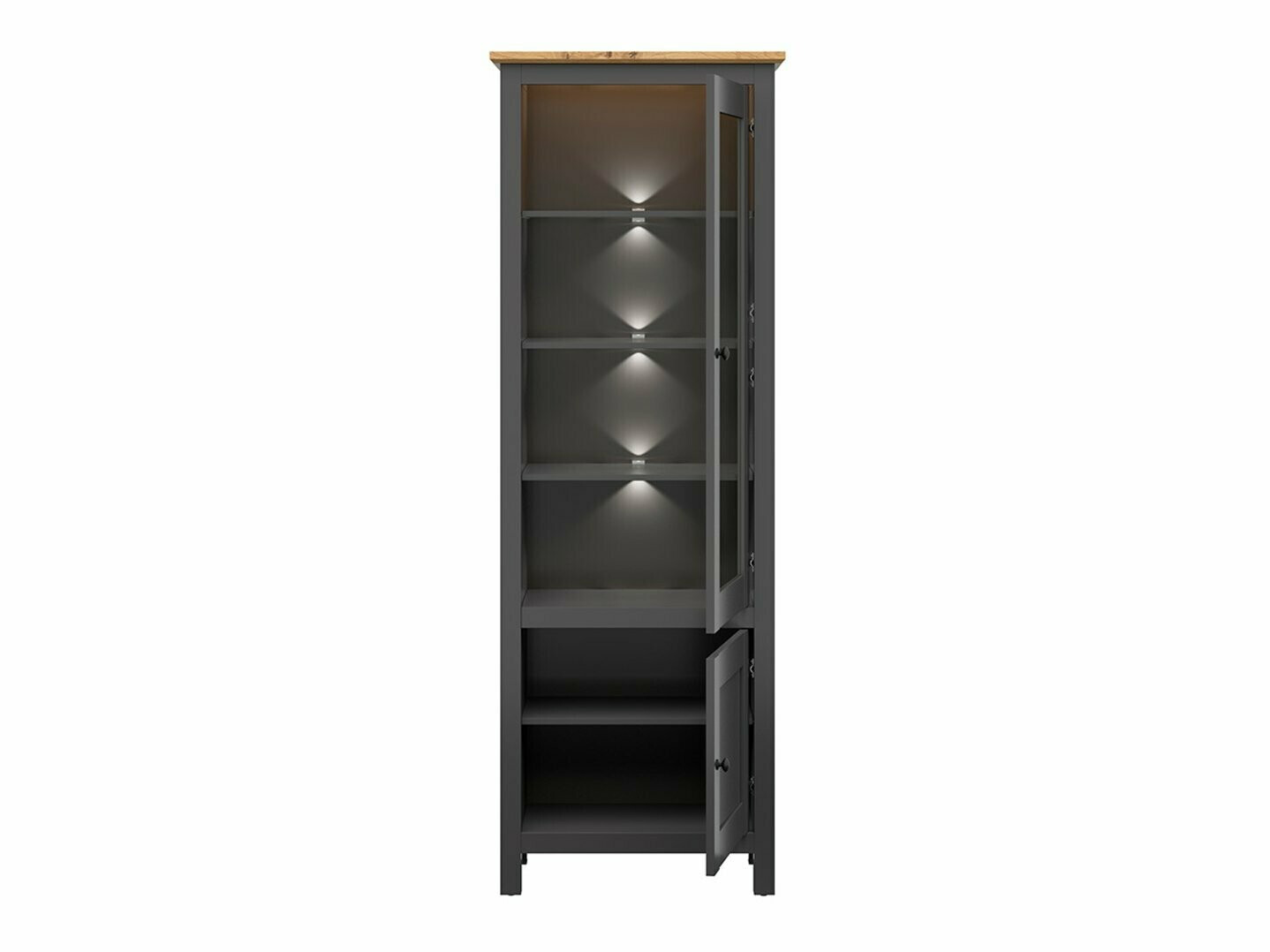 Bookcase Sordoro 113 (Graphite + Artisan oak)
