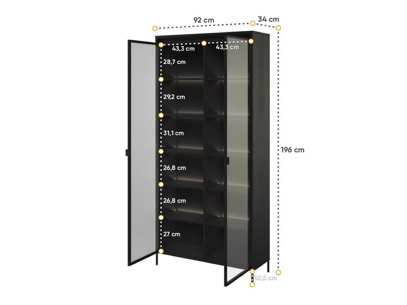 Bookcase Fernolu 106 (Black)