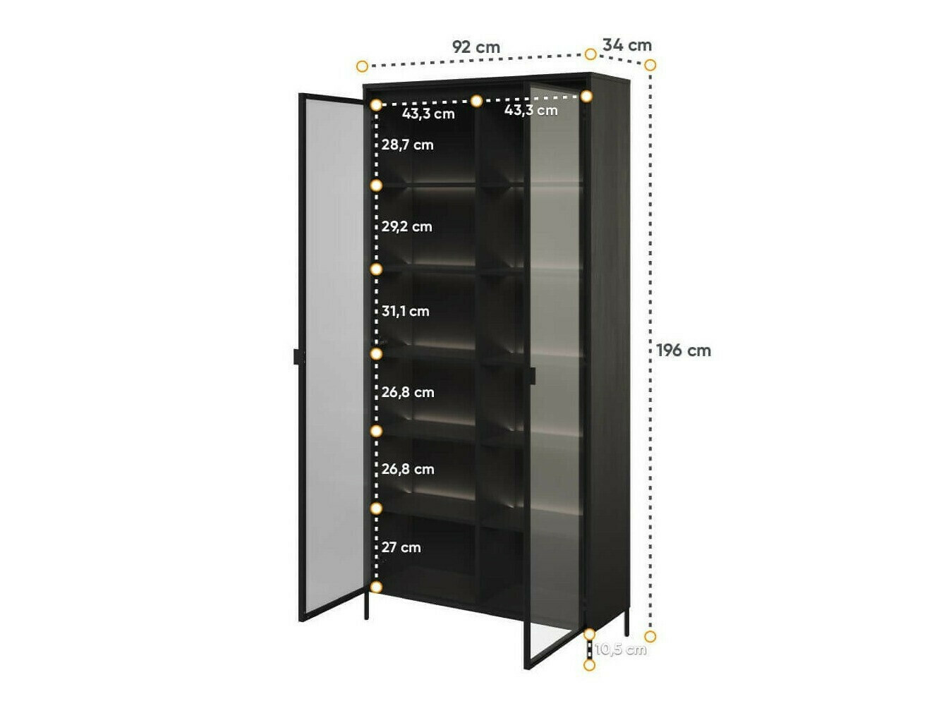 Bookcase Fernolu 106 (Black)
