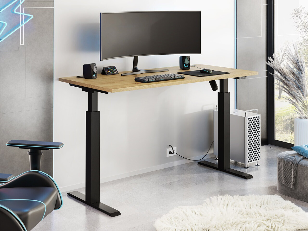 Height-adjustable desk Tucson 171 (Artisan oak + Matte black)