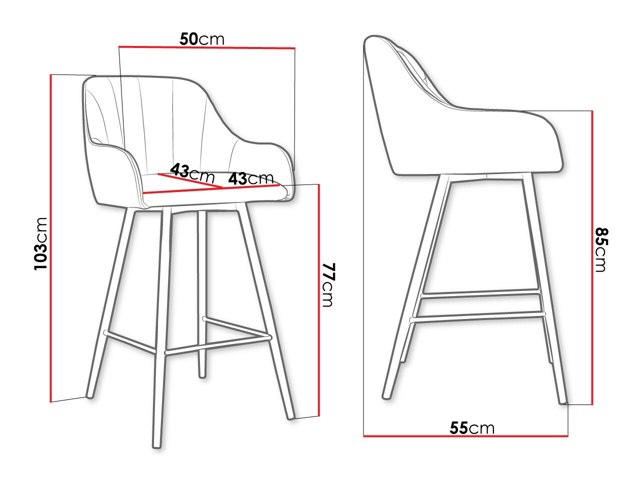 Bar stool Jackson 102 (Magic Velvet 2219)