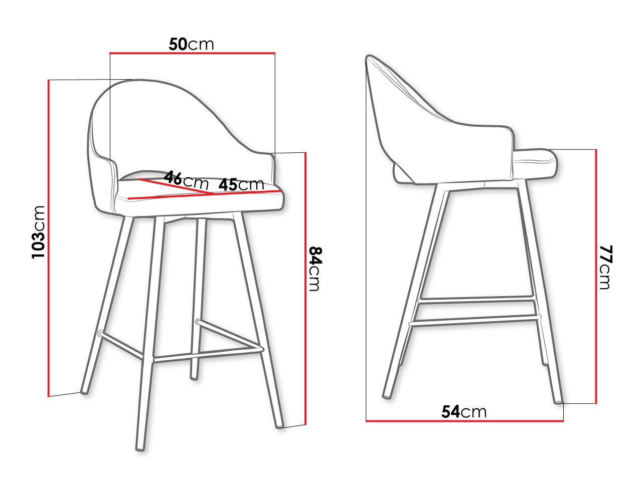 Bar stool Jackson 103 (Magic Velvet 2219)