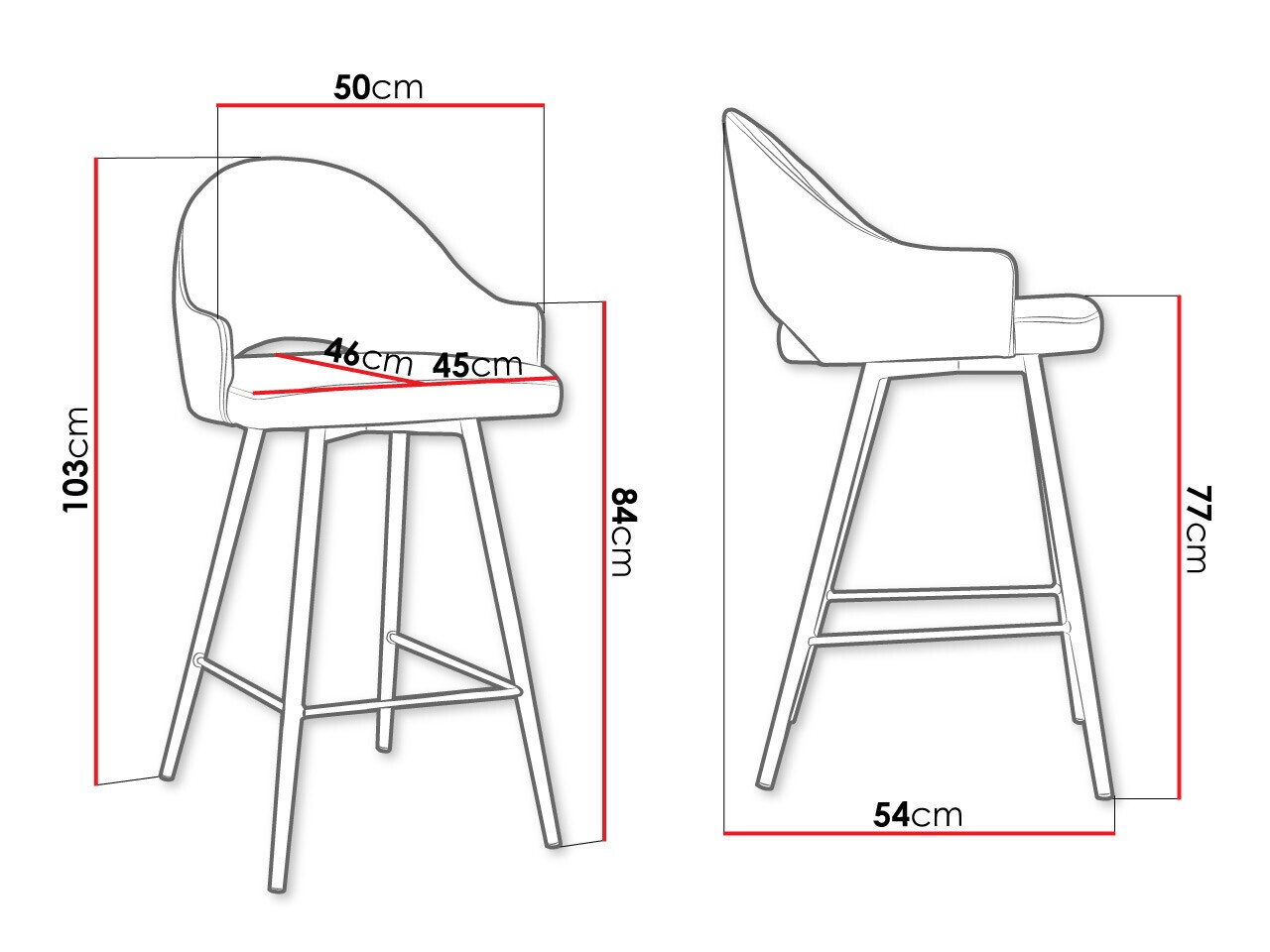 Bar stool Jackson 103 (Magic Velvet 2258)