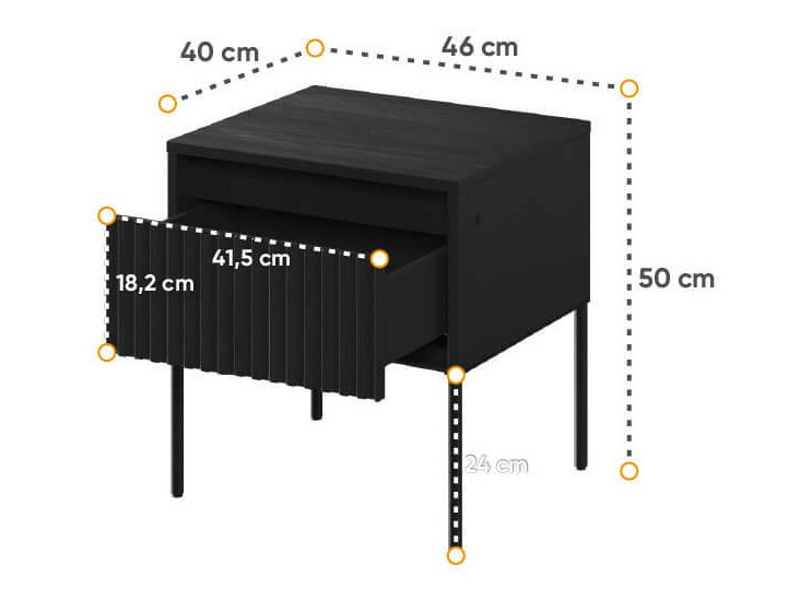Bedside table Fernolu 111 (Black)