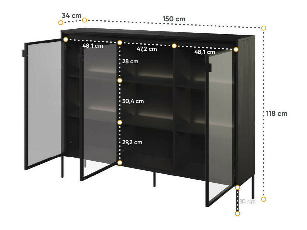 Sideboard Fernolu 108 (Black)