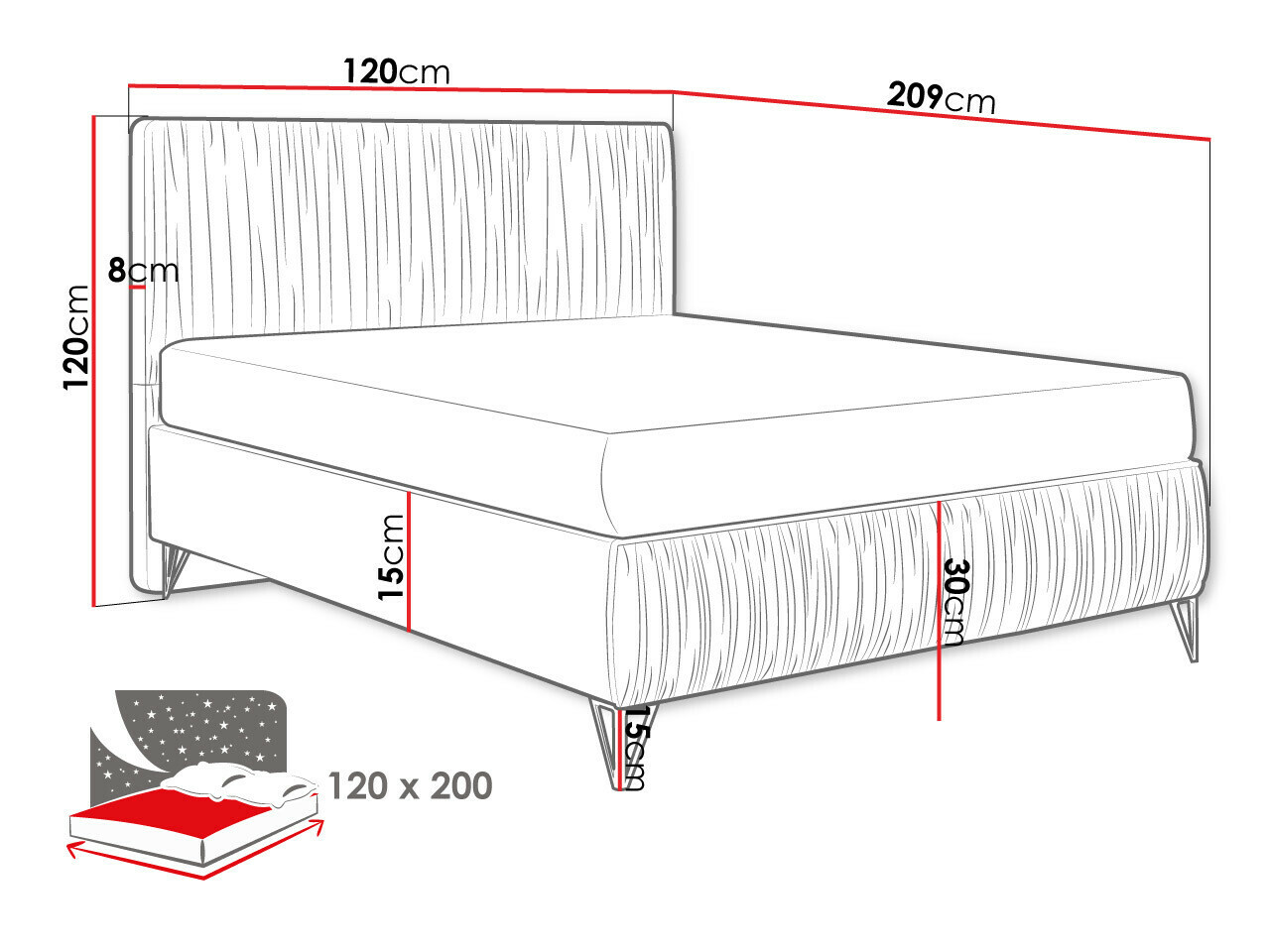Bed Logan 112 (Amor Velvet 4311)