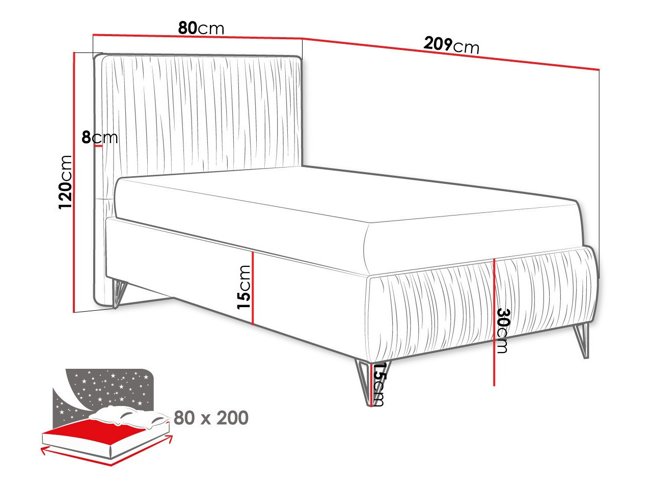 Bed Logan 112 (Amor Velvet 4318)