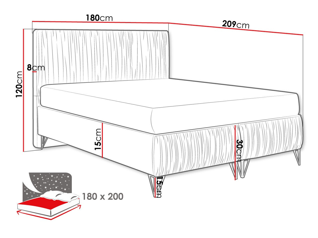 Bed Logan 112 (Amor Velvet 4321)