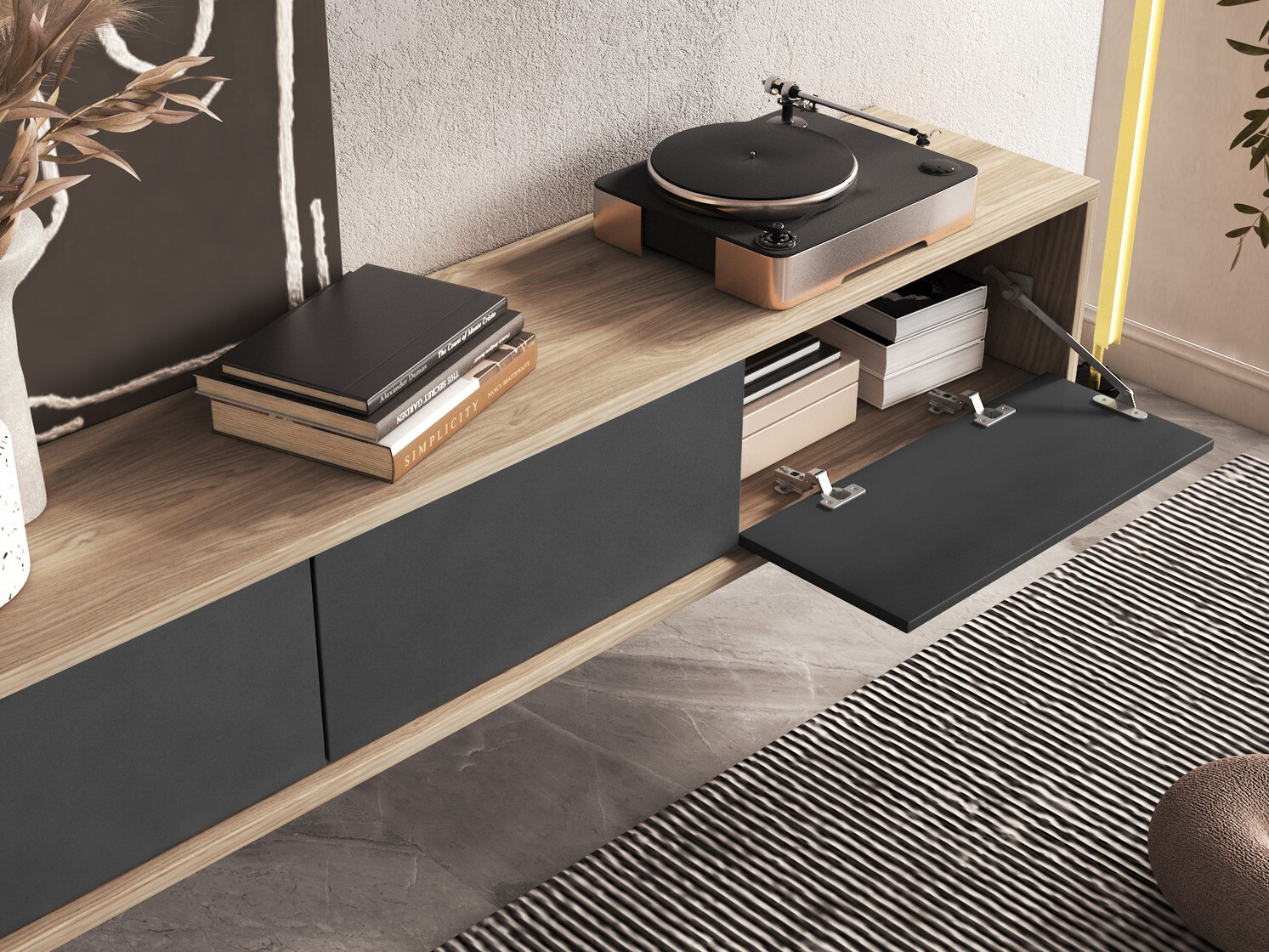 TV stand Austin 324 (Oak + Anthracite)