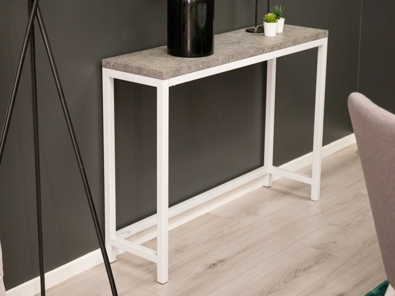 Console table Dallas 2468 (White + Concrete)