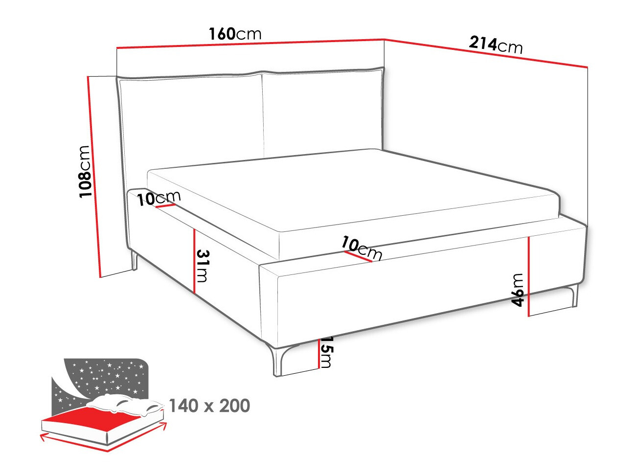 Bed Clovis 113 (Poso 100)