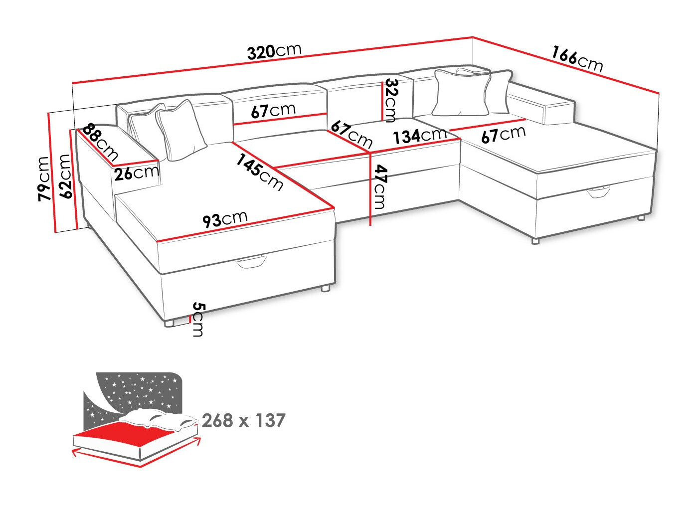 Corner sofa Clovis 115 (Poso 110)