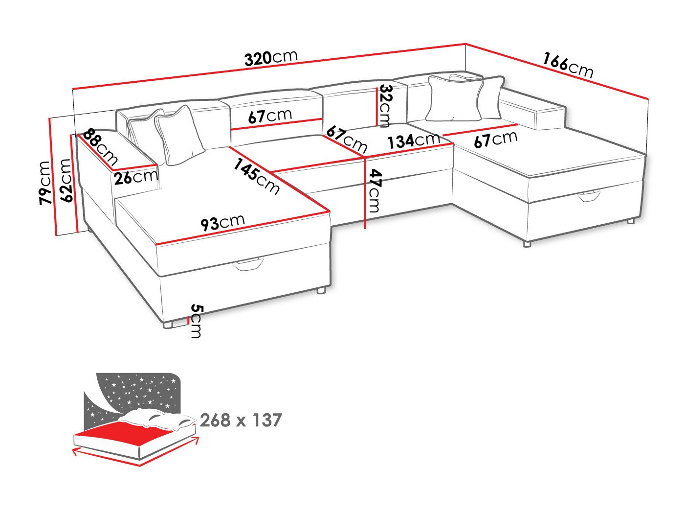 Corner sofa Clovis 115 (Poso 14)