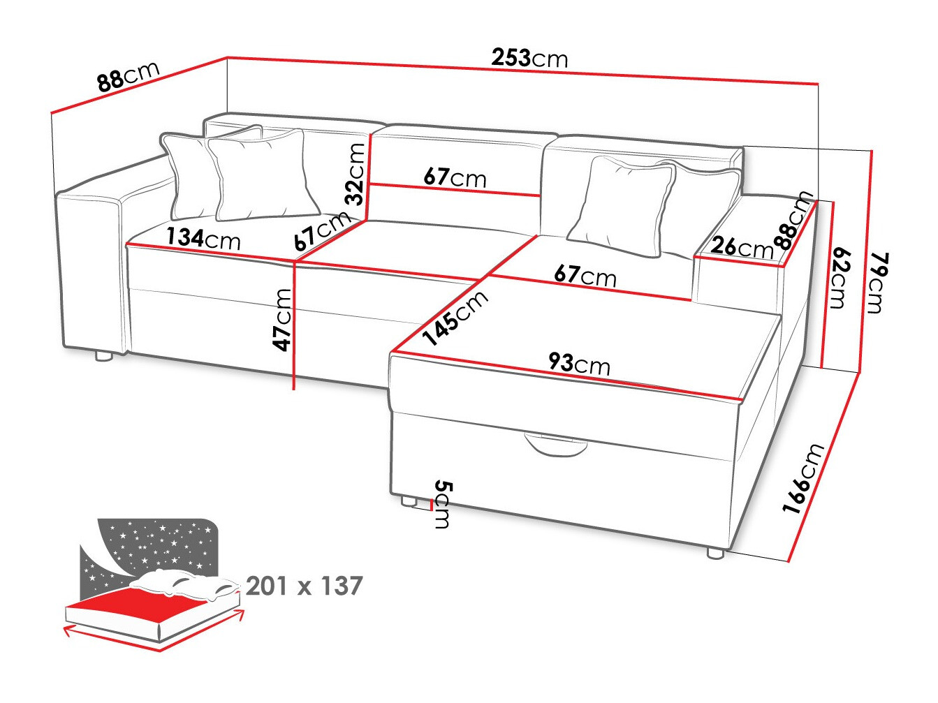 Corner sofa Clovis 116 (Poso 02)