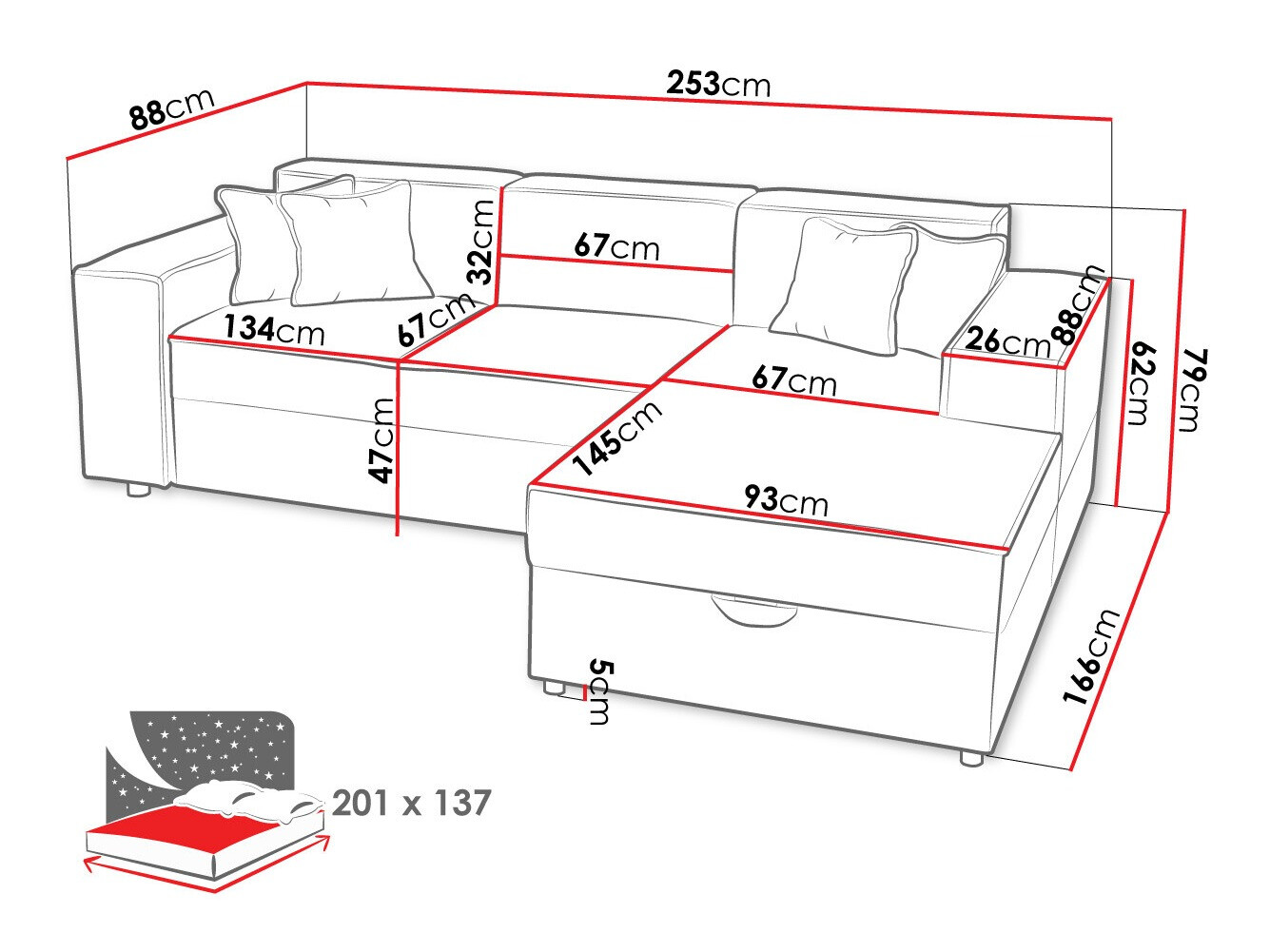 Corner sofa Clovis 116 (Poso 100)