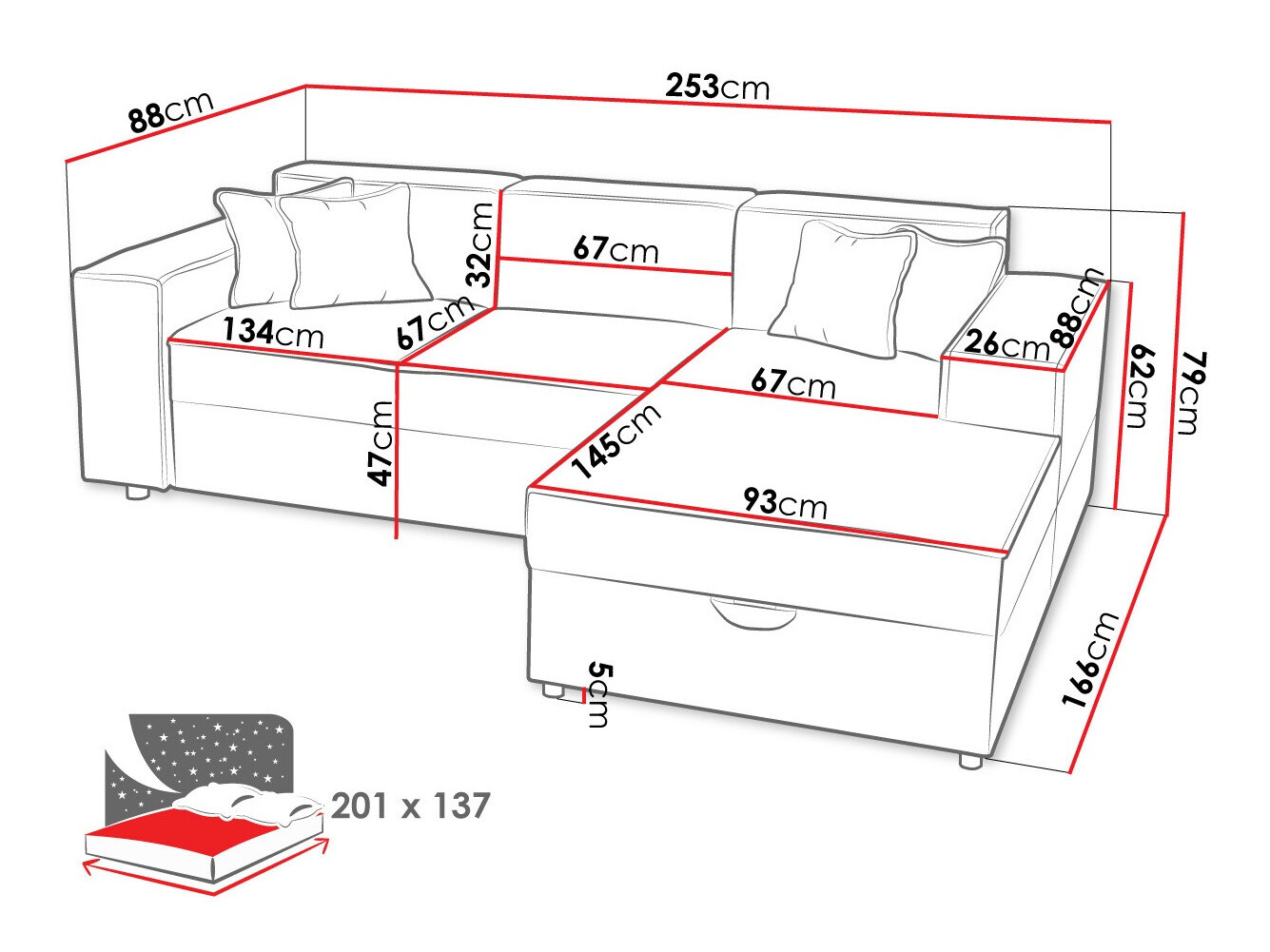 Corner sofa Clovis 116 (Poso 110)