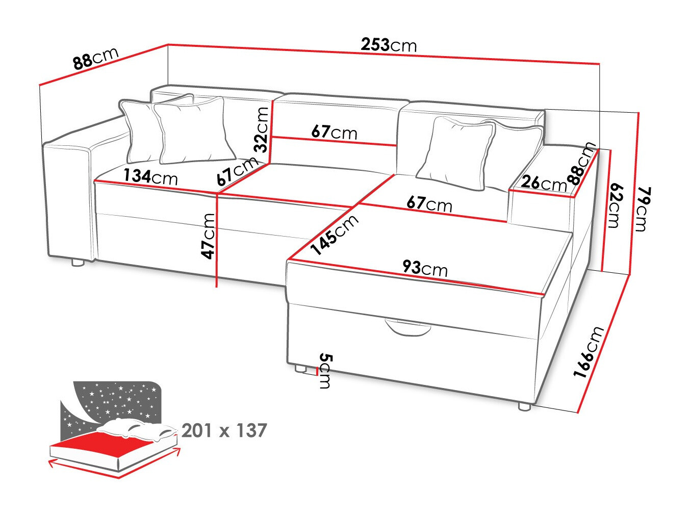 Corner sofa Clovis 116 (Poso 110)