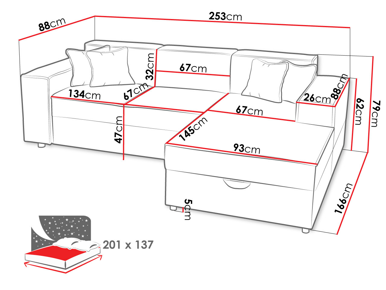 Corner sofa Clovis 116 (Poso 34)