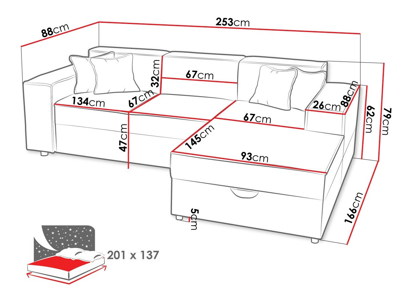 Corner sofa Clovis 116 (Poso 34)