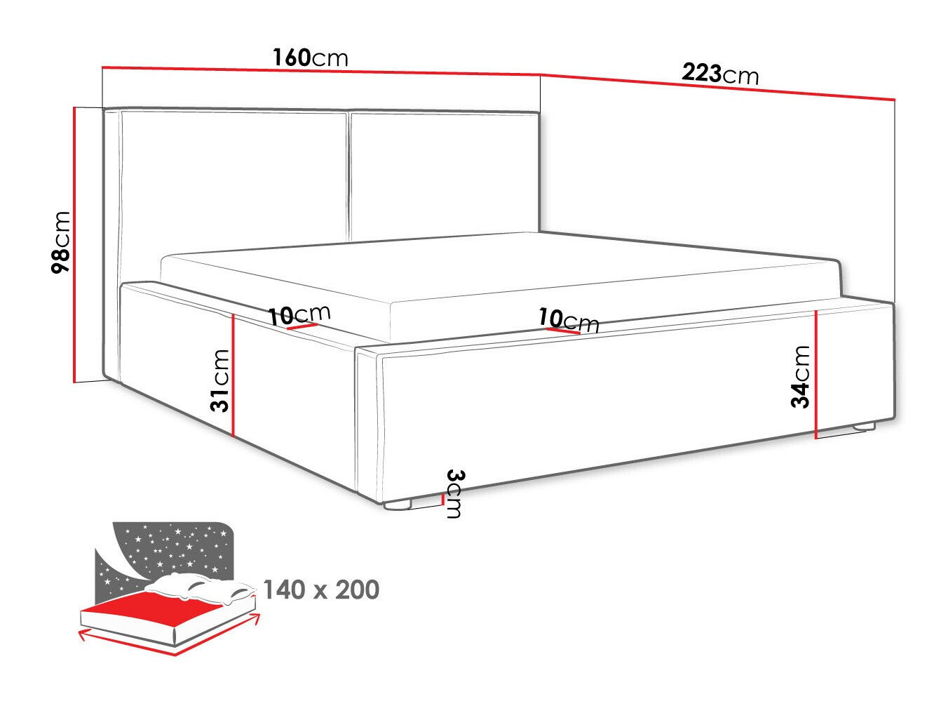 Bed TrendyNest Pelagia (Manila 16)