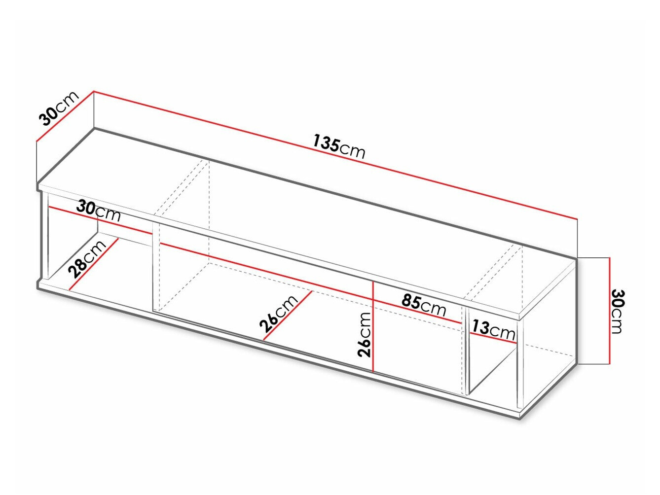 Wall shelf Lomsore 105 (Black)