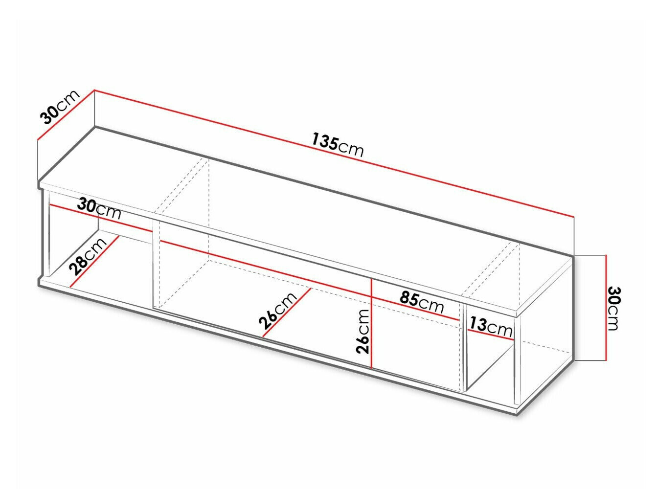 Wall shelf Lomsore 105 (Light wood)