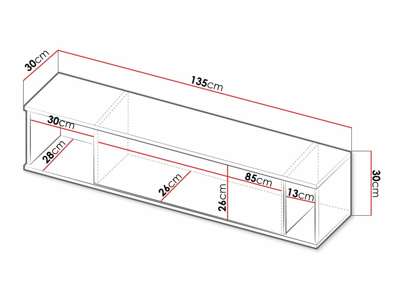 Wall shelf Lomsore 105 (White)