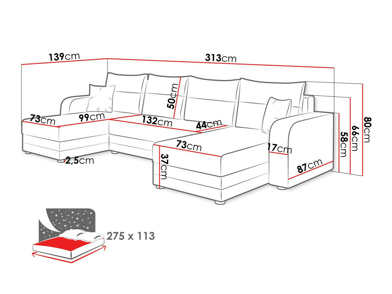 Corner sofa Comfivo Fortuna