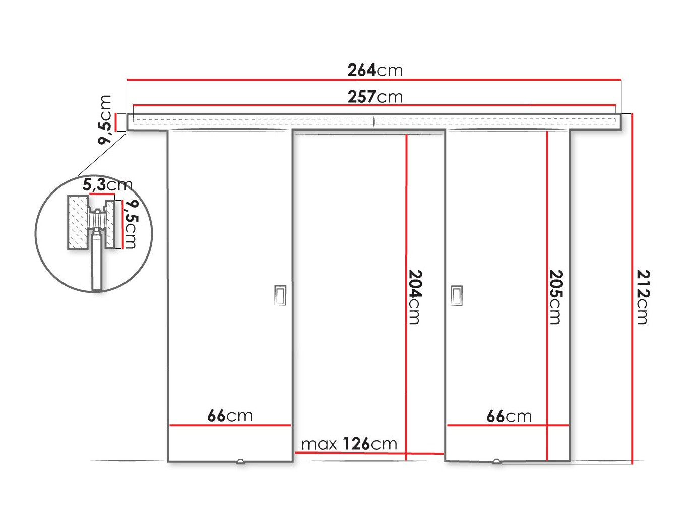 Sliding door Dover 198 (Black)
