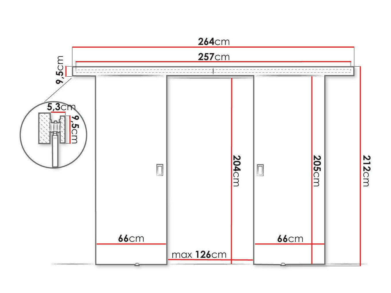 Sliding door Dover 198 (Craft oak)