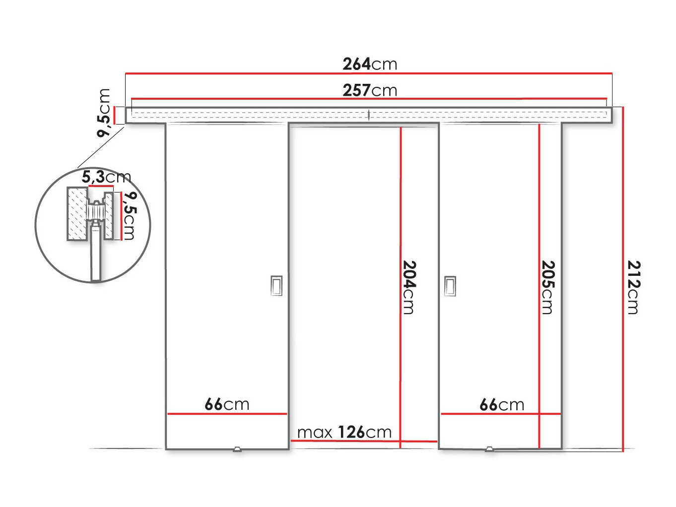 Sliding door Dover 198 (Graphite)