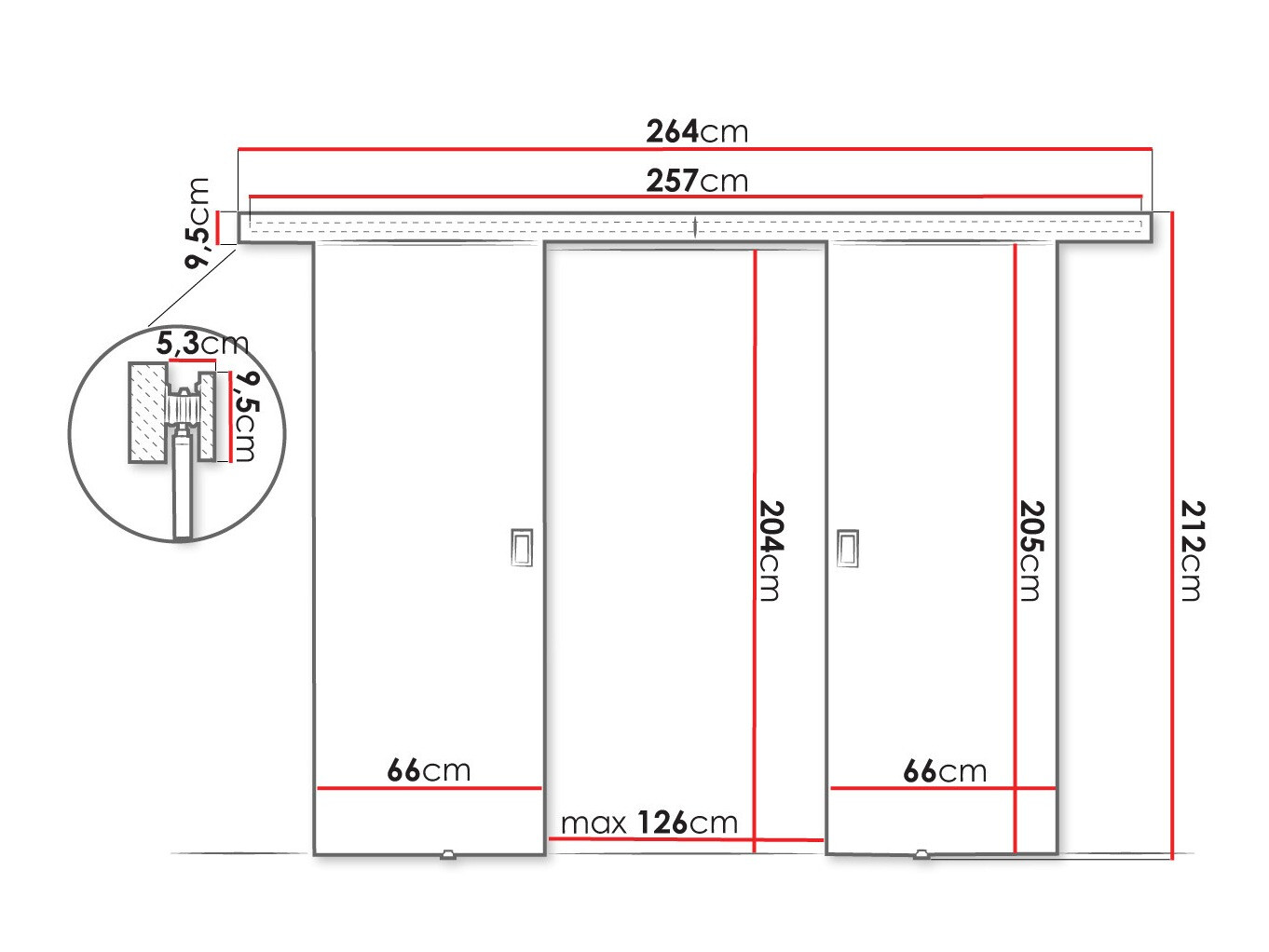 Sliding door Dover 198 (Sonoma oak)