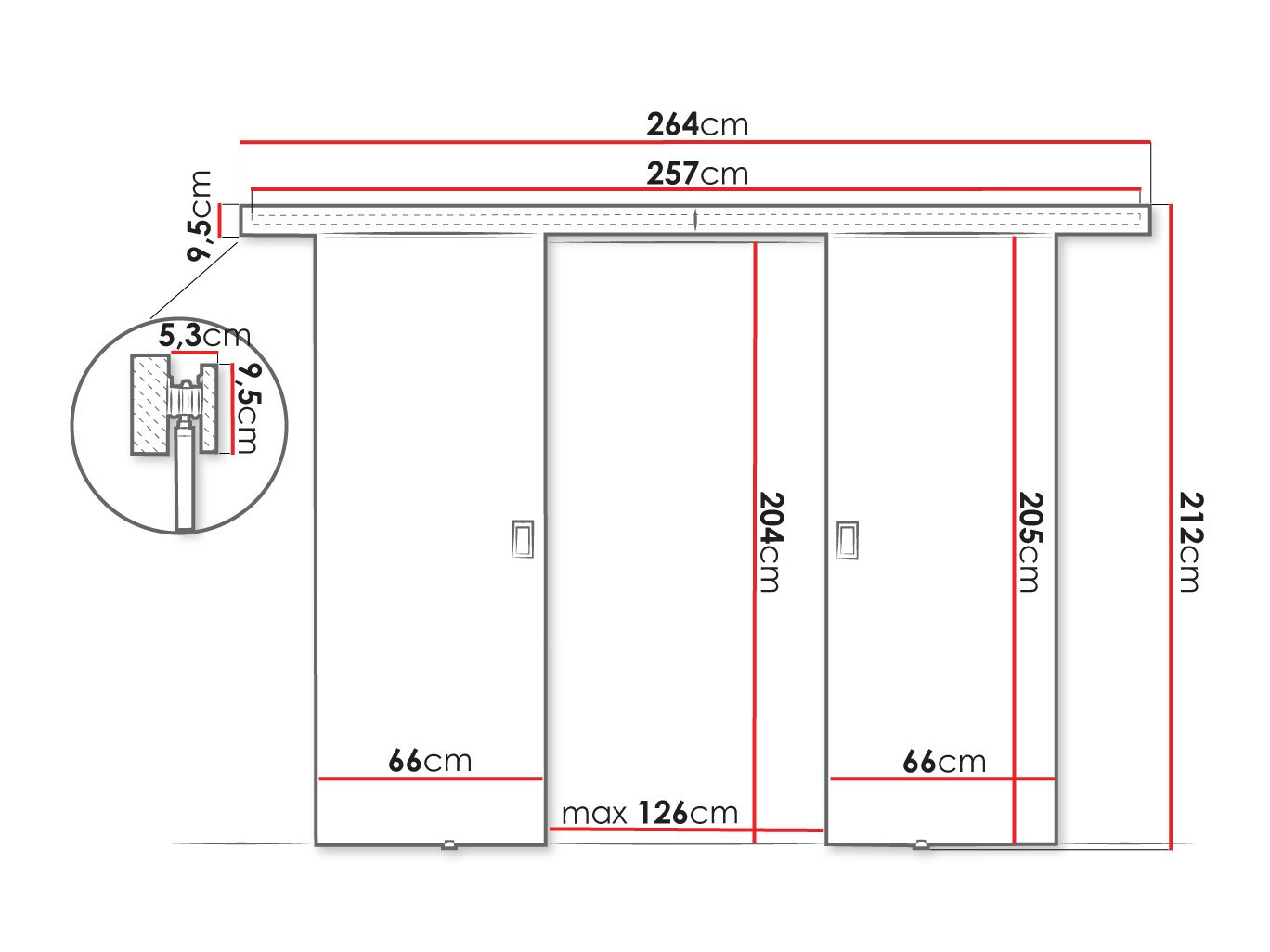 Sliding door Dover 198 (White)