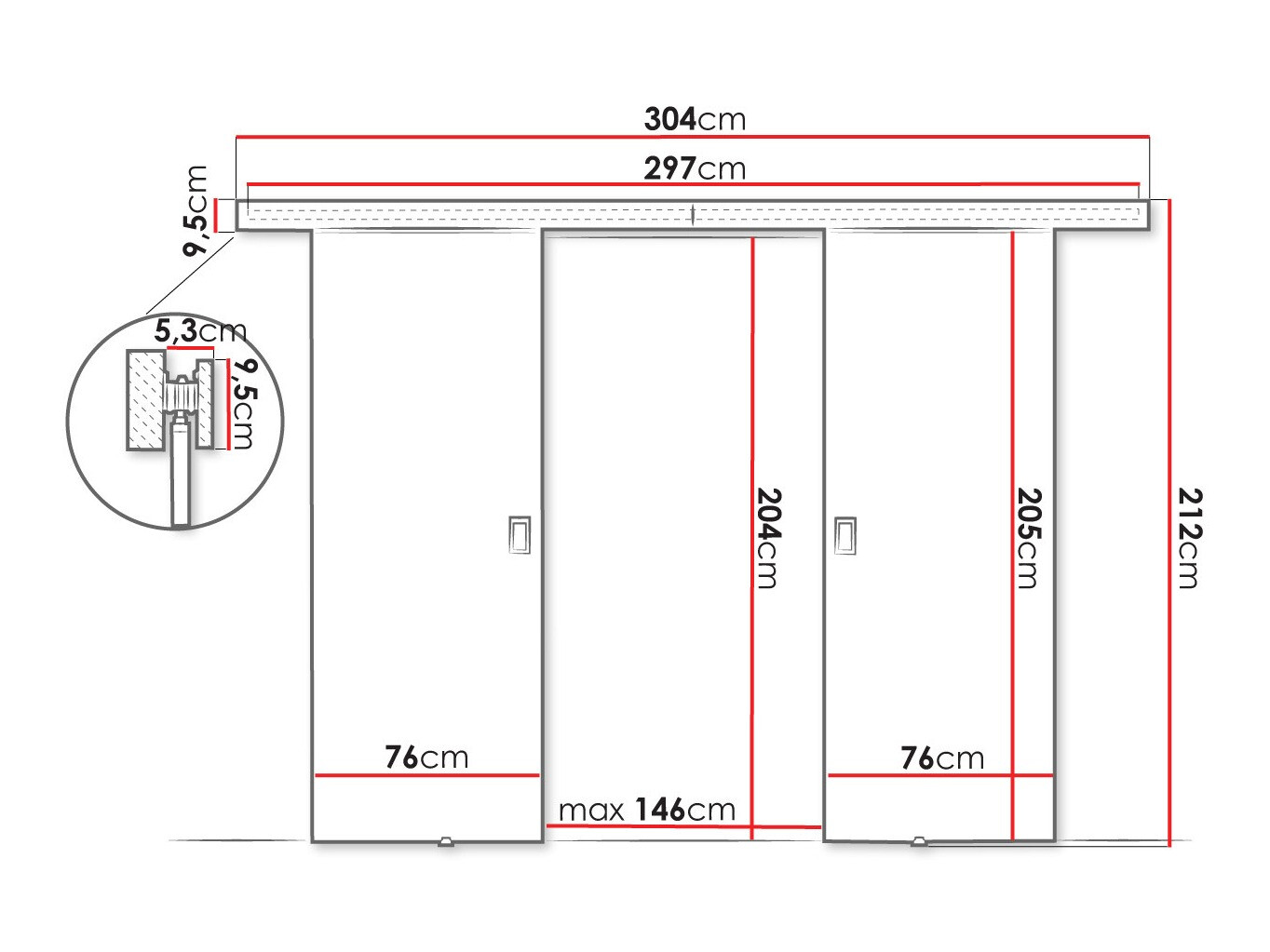 Sliding door Dover 199 (Black)