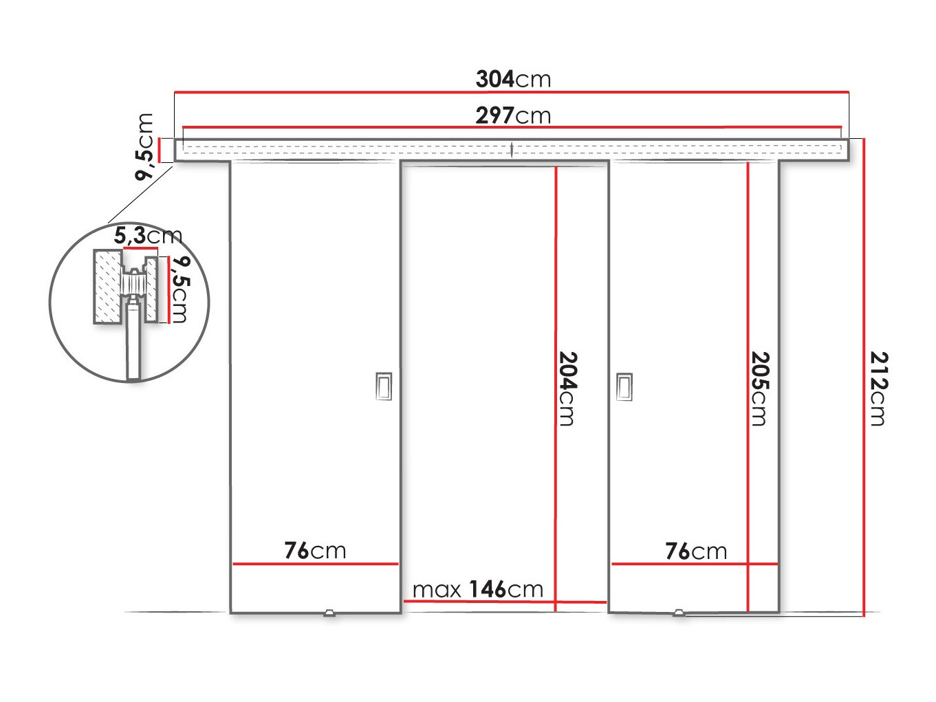 Sliding door Dover 199 (Craft oak)