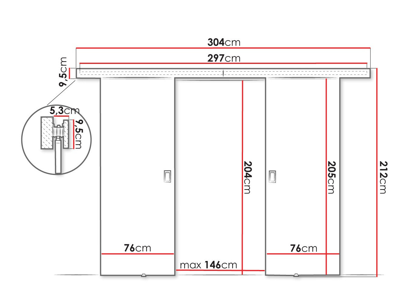 Sliding door Dover 199 (Sonoma oak)