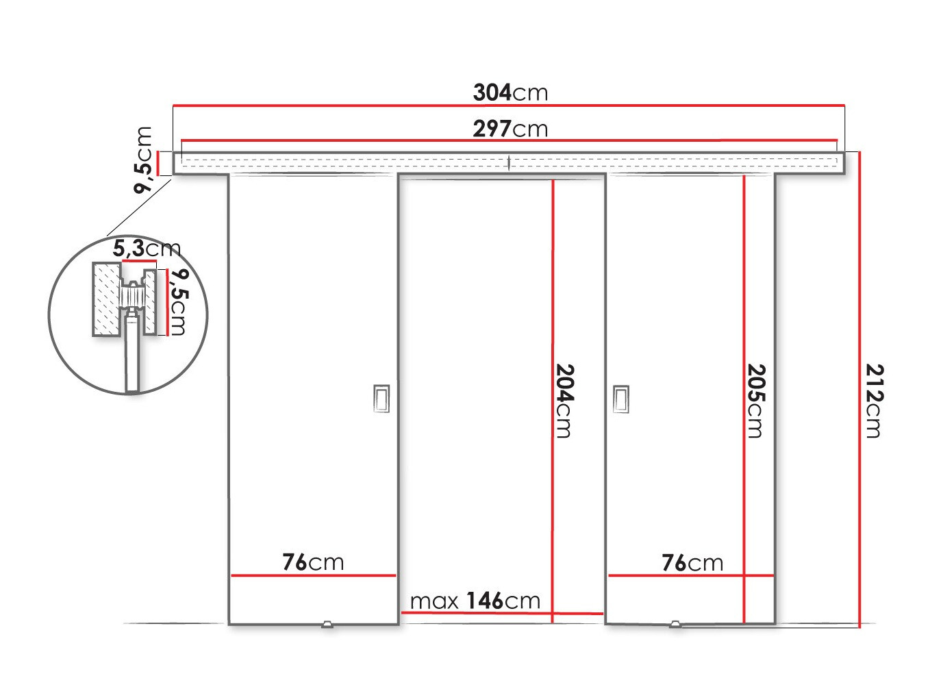 Sliding door Dover 199 (White)