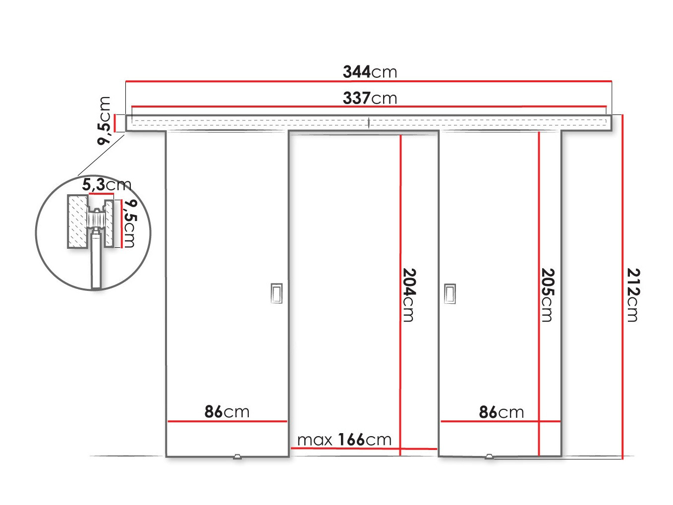 Sliding door Dover 200 (Sonoma oak)