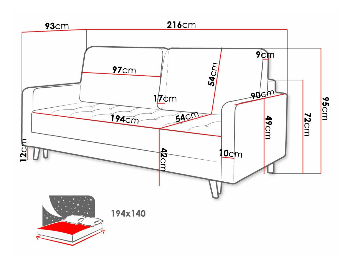 Sofa bed Independence 102 (Kronos 09)