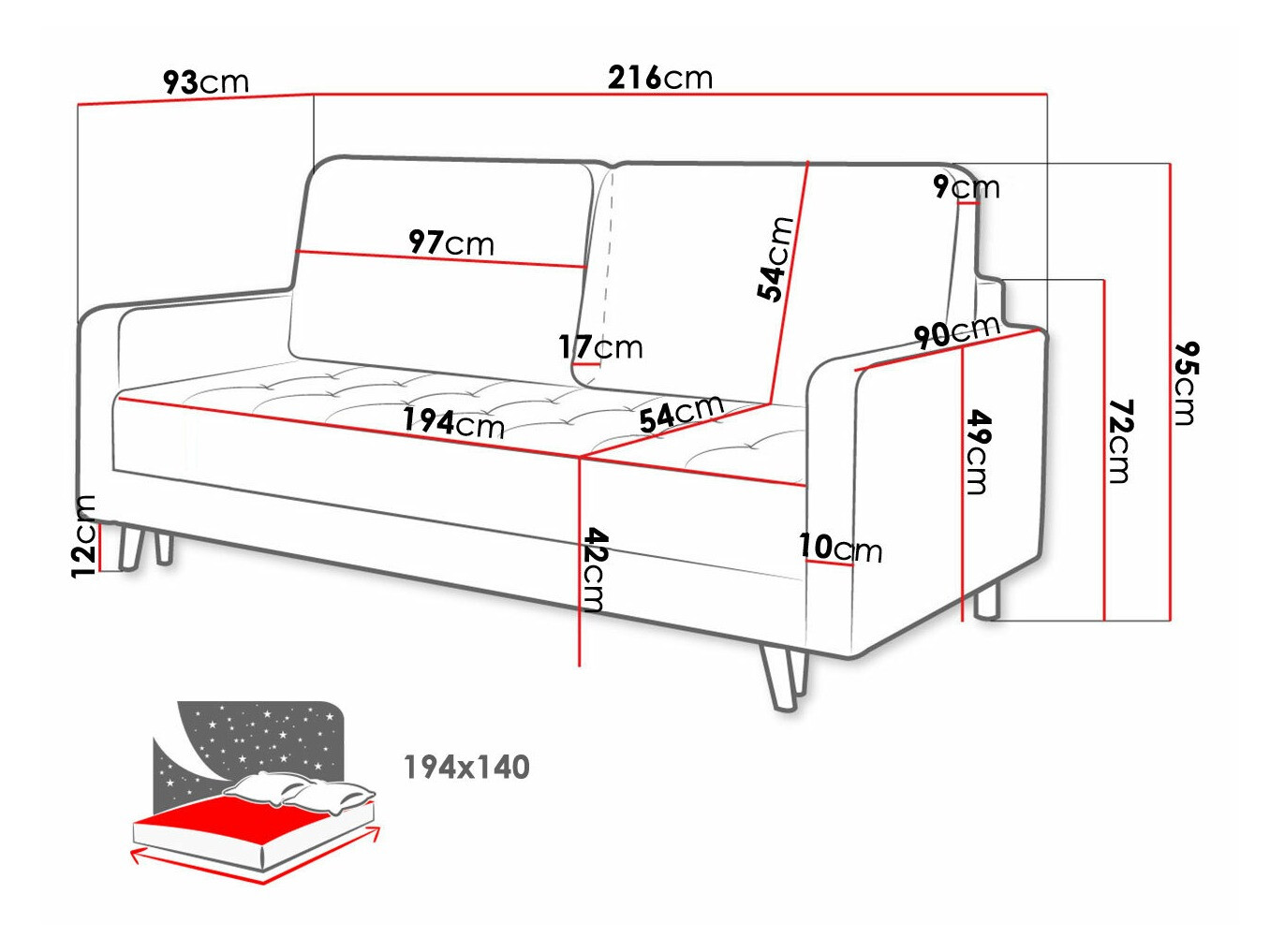 Sofa bed Independence 102 (Kronos 19)