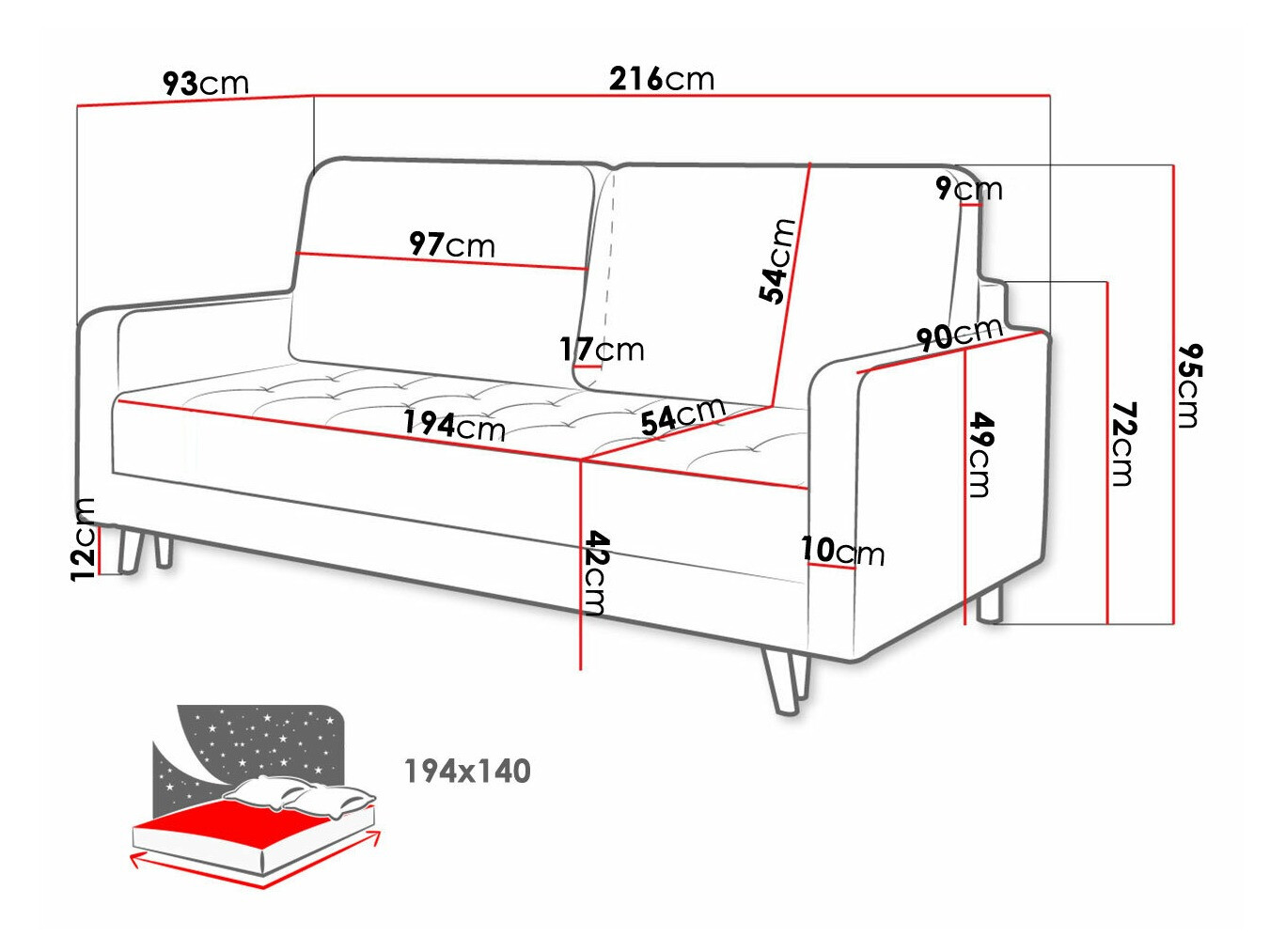 Sofa bed Independence 102 (Kronos 29)