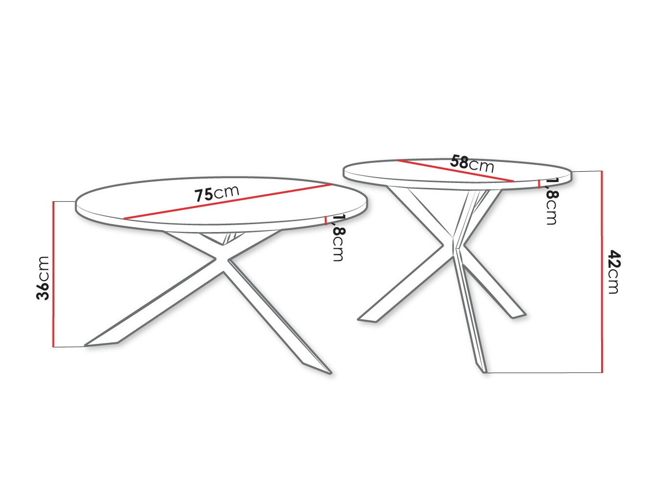 Coffee table set Oswego 108 (Craft golden oak + Black)