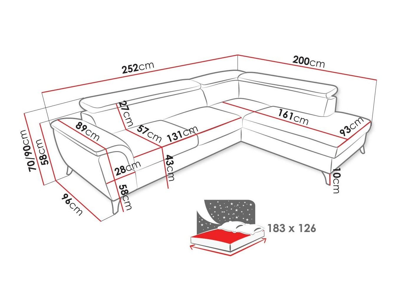 Corner sofa Lincoln 178 (Barrel 04)