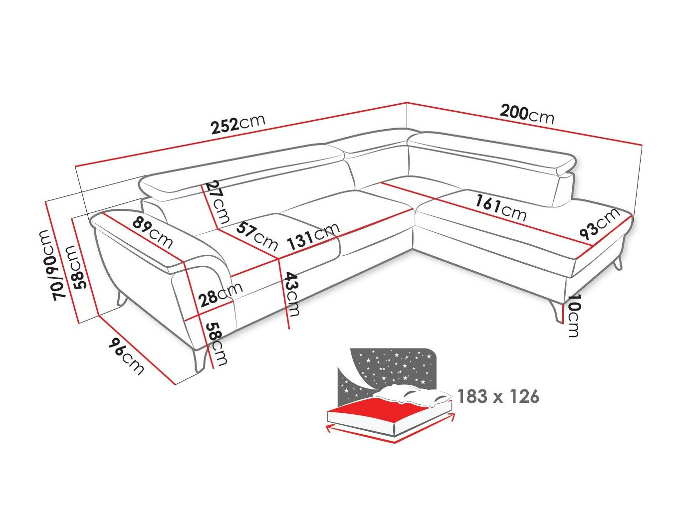 Corner sofa Lincoln 178 (Barrel 74)