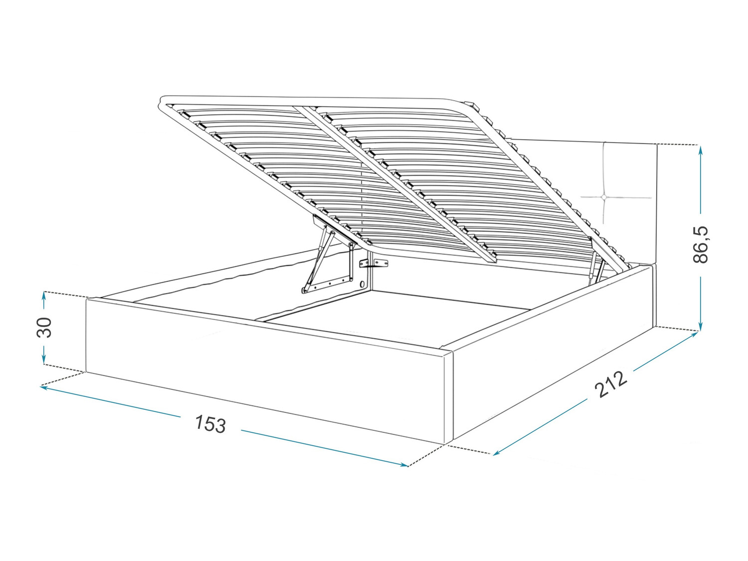 Bed Fairfield 106 (Anthracite)