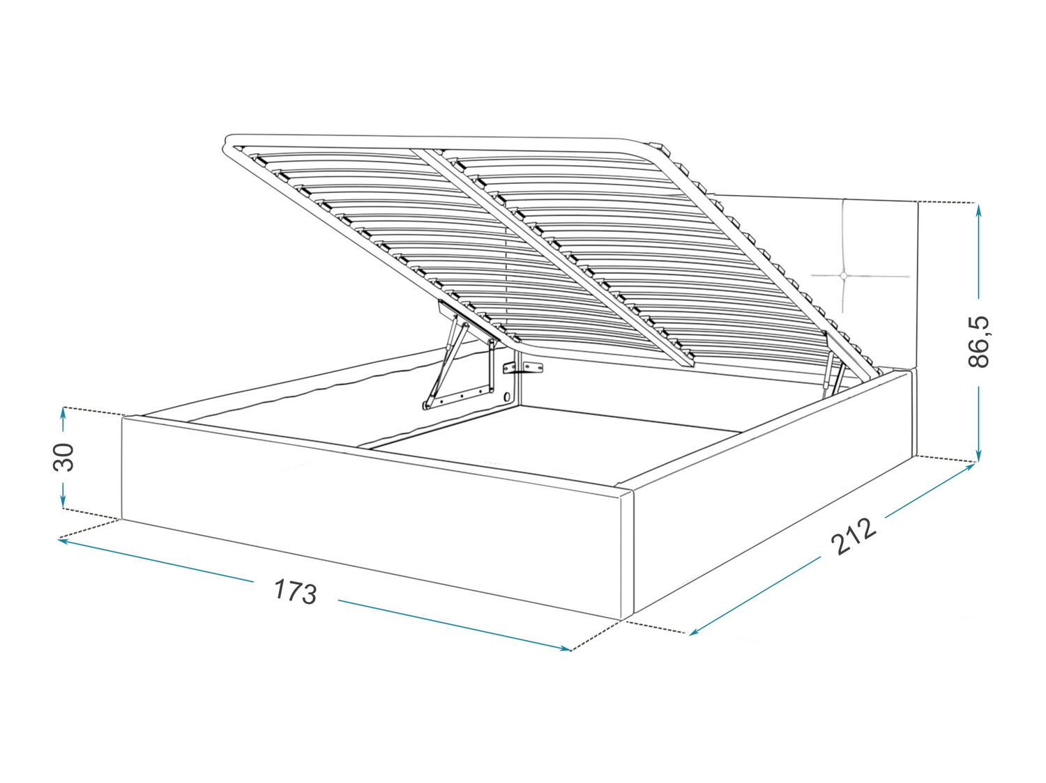Bed Fairfield 106 (Turquoise)