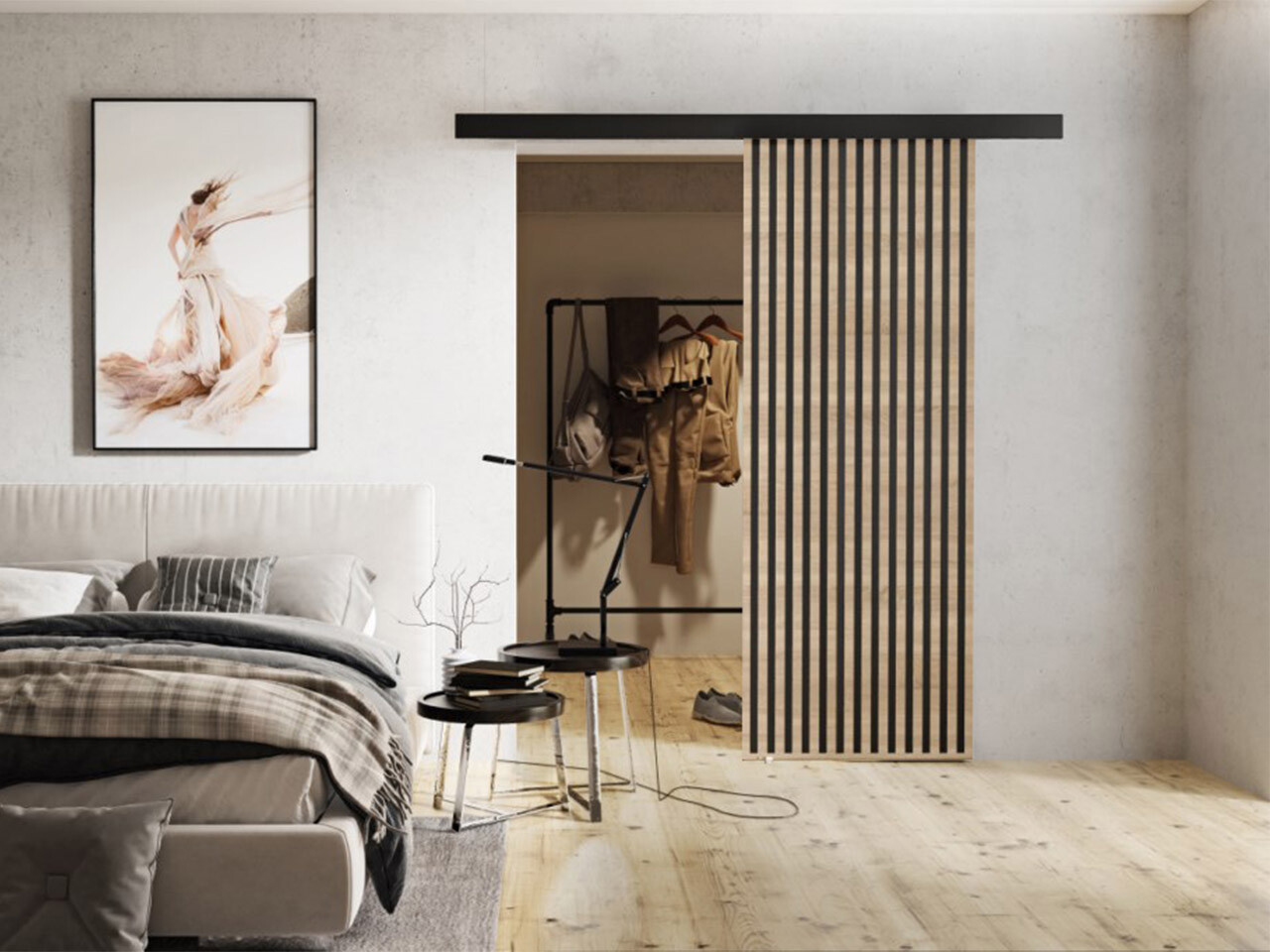 Sliding door Dover 201 (Sonoma oak + Black)
