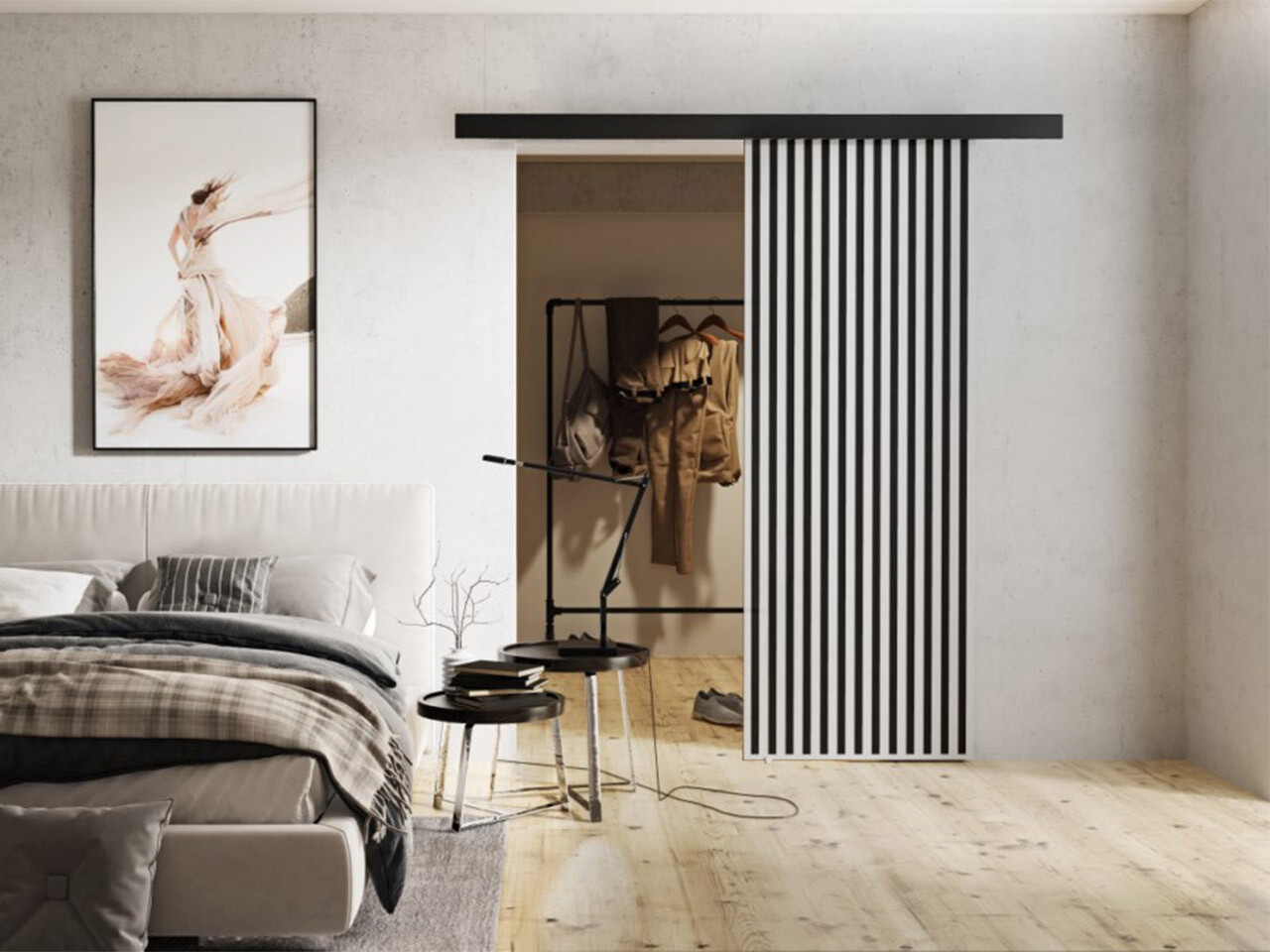 Sliding door Dover 201 (White + Black)